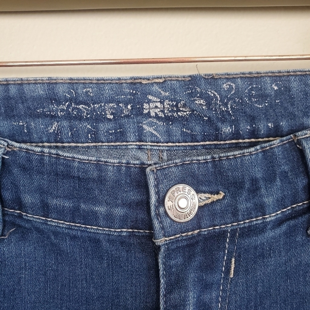 Express 6 Vintage Low Rise Skinny Medium Wash Jegging stretch Jeans Y2K - Picture 15 of 15